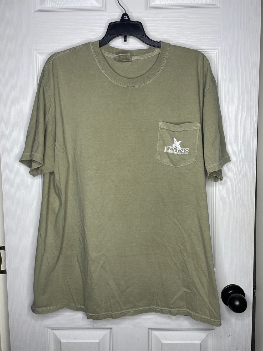 Comfort Colors Olive Green Pocket Tee - Men's Casual Short Sleeve. Size XL